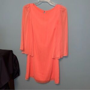 Alice + Olivia Odette Flutter-Sleeve Dress in Papaya Size XS